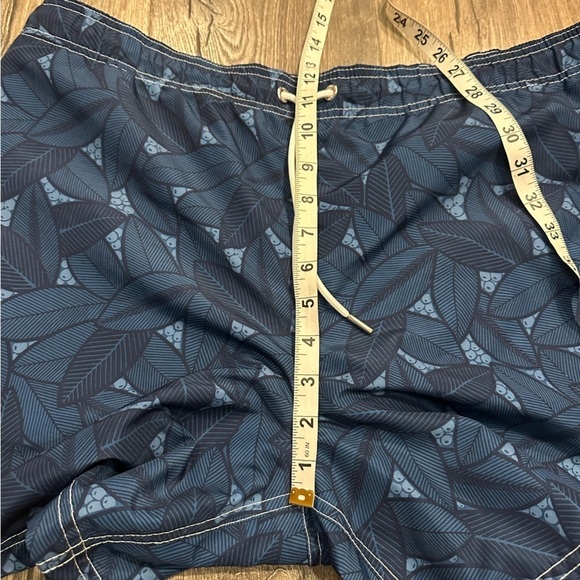 LANDS' END Mens Swim Trunks Ocean Water Blue Tropical Large 36-38 Vacation Lined - Picture 8 of 11